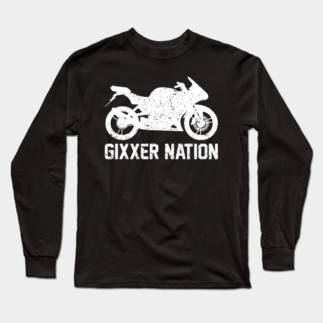 Gixxer Nation Sport Bike Racing Long Sleeve T-Shirt by maelotti22925